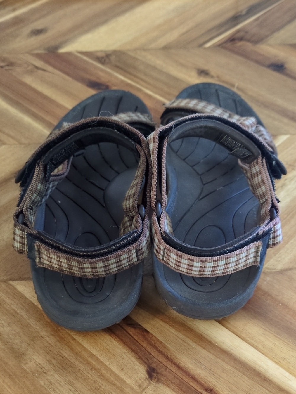 Teva Brown Plaid Hook-and-Loop Sandals - Picture 4 of 5